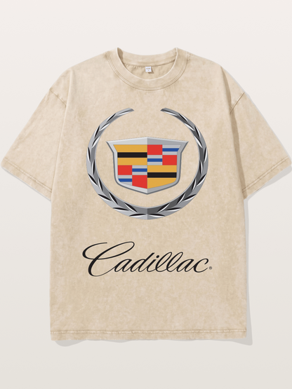 Cadillac Laurel Wreath Emblem Washed T-shirt