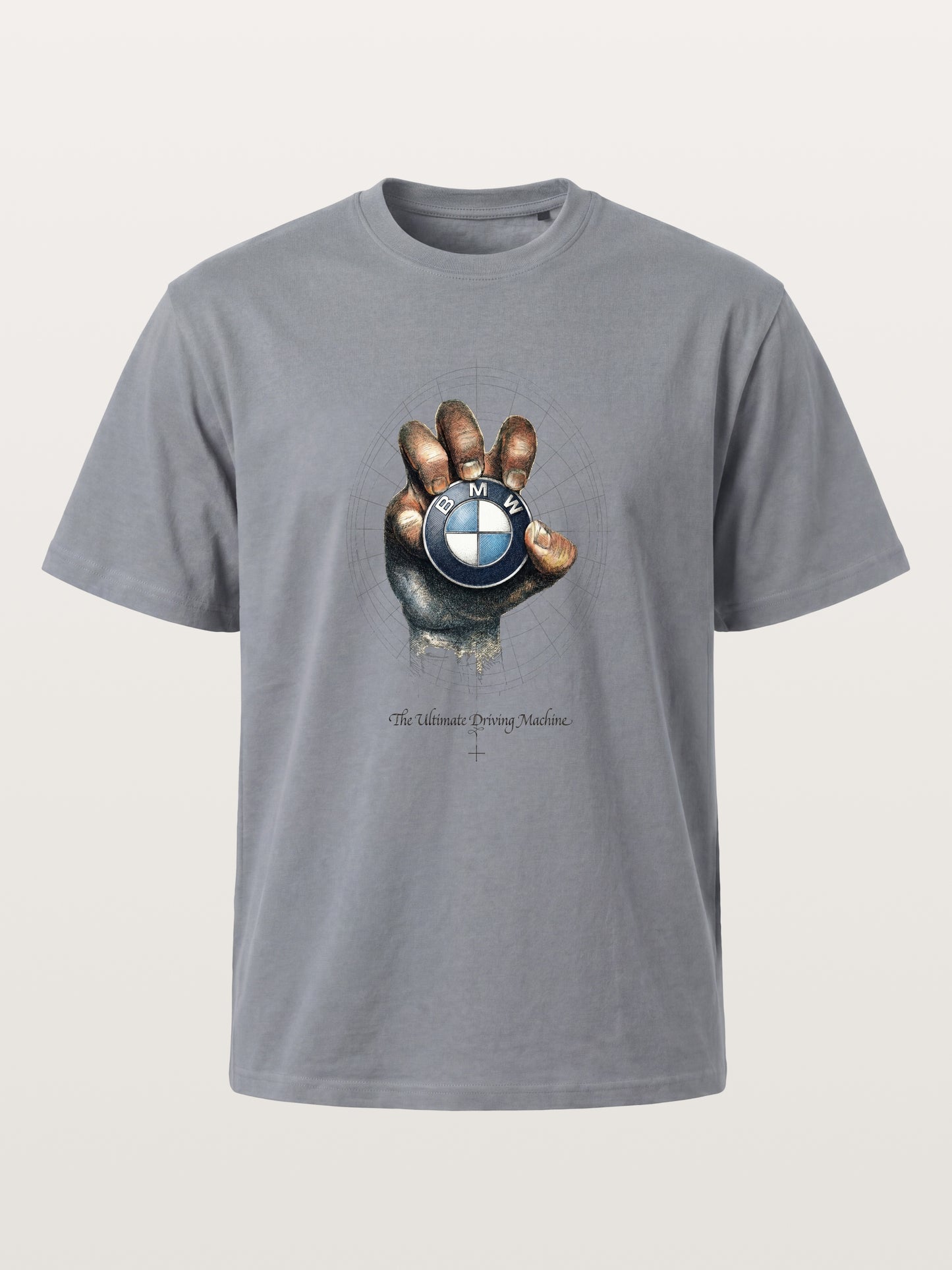 Hand Holding BMW Logo Sketch Gildan T-shirt