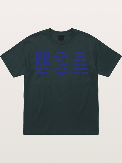 Blue Tone USA American Flag Gildan T-shirt