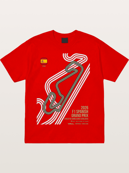 Spanish F1 Catalunya Circuit Layout Cotton T-shirt