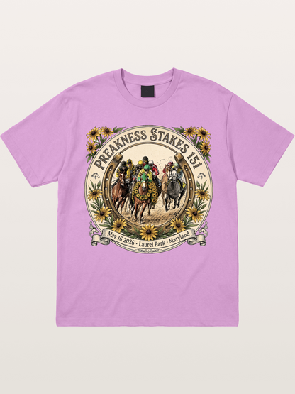 151st Preakness Stakes Horseshoe Badge Gildan T-shirt