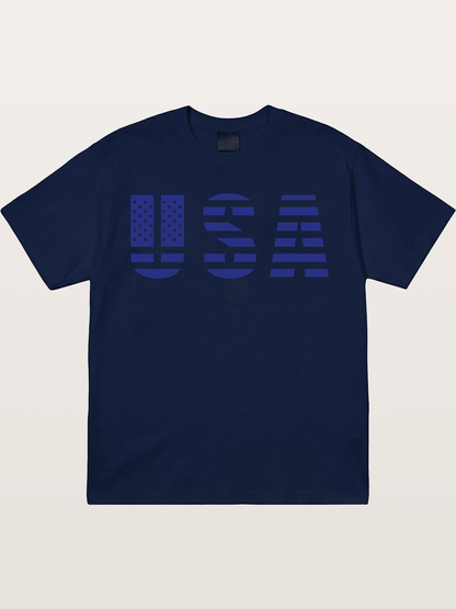 Blue Tone USA American Flag Gildan T-shirt