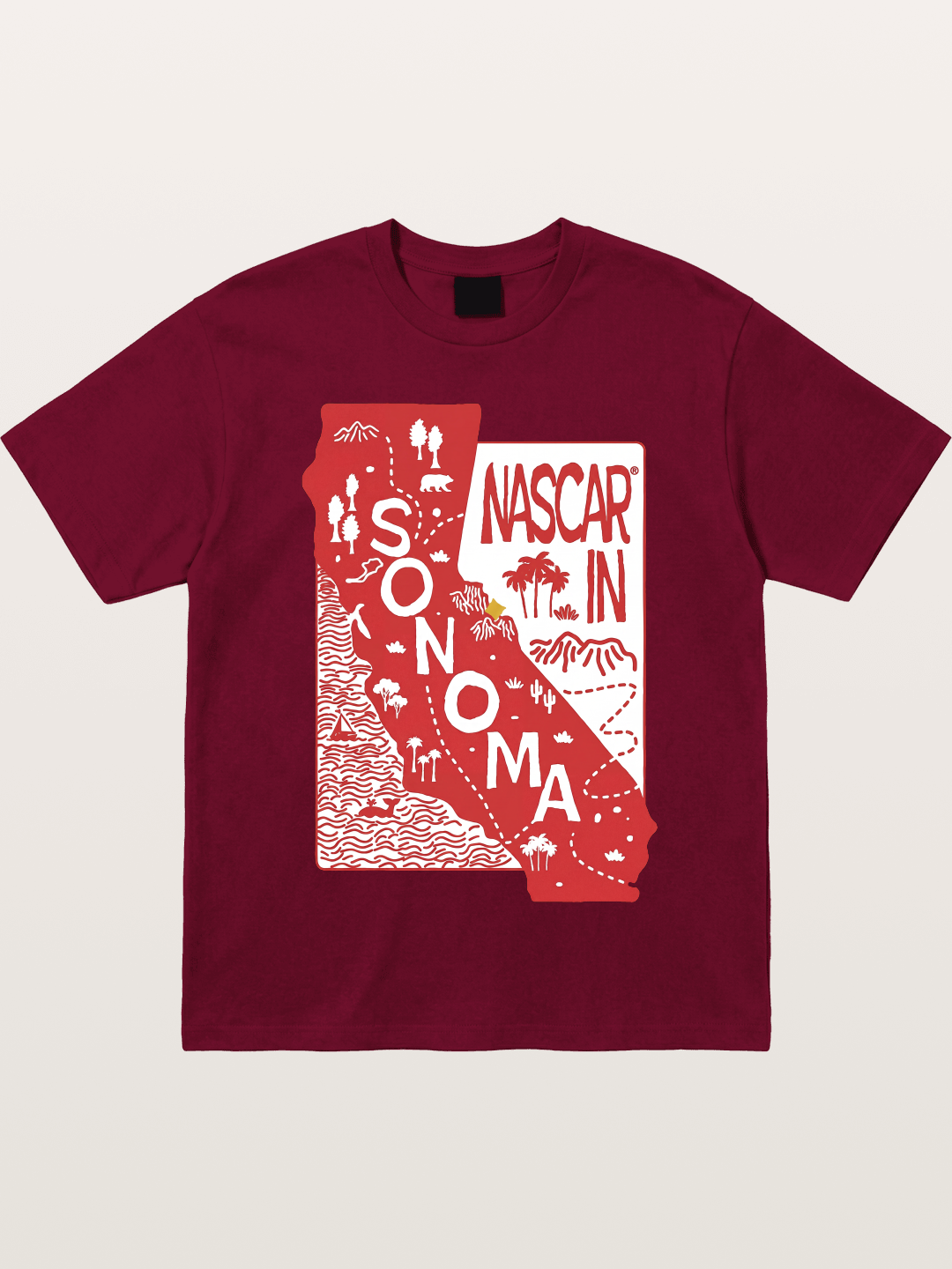 Sonoma Raceway California Outline Gildan T-shirt