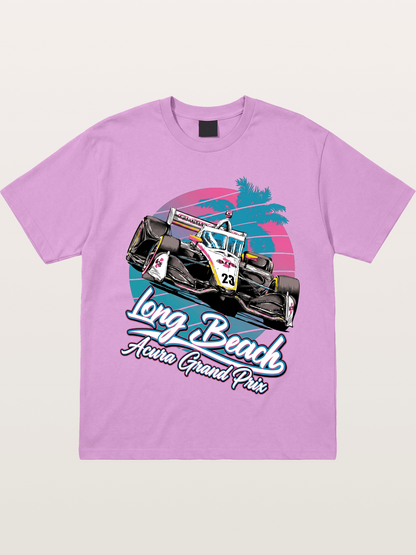 Retro Long Beach Race Graphic Gildan T-shirt