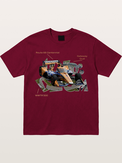 Orange IndyCar Route66 Art Gildan T-shirt