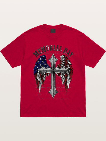 Memorial Day Cross Wings Art Gildan T-shirt