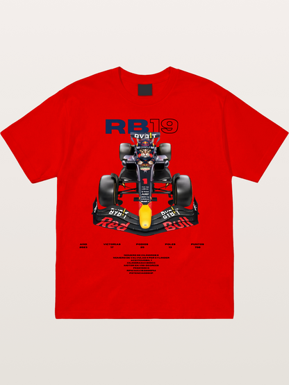 Cat Driving Red Bull F1 Cotton T-shirt