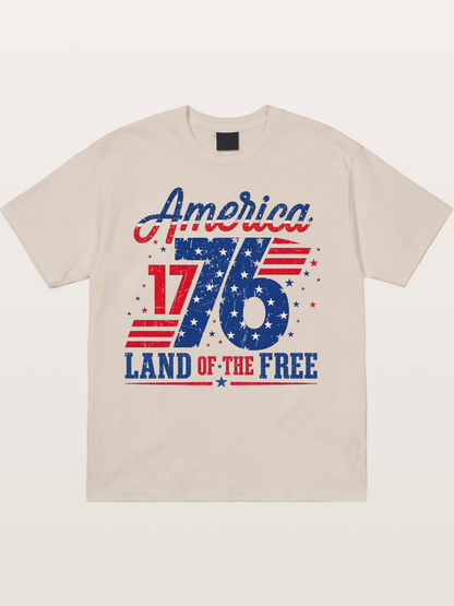 America 1776 Land Of The Free Cotton T-shirt