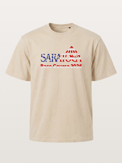 Saratoga Race Course Star Spangled Text Gildan T-shirt