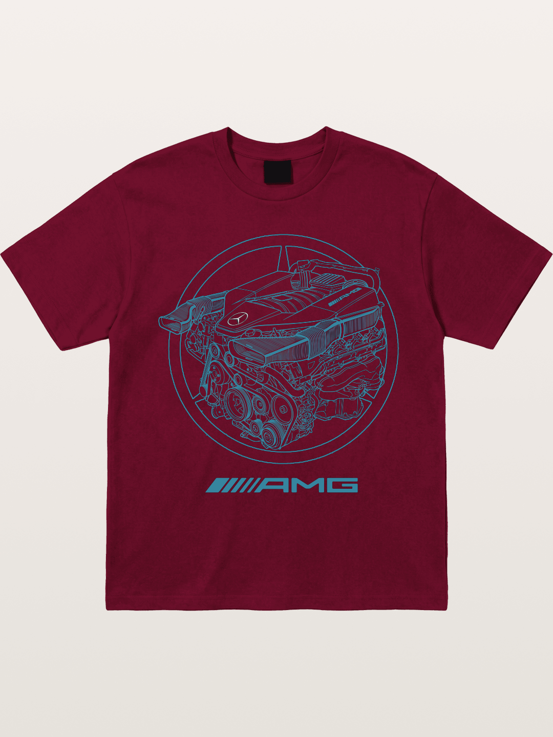 Mercedes AMG Engine Cutaway Blueprint Gildan T-shirt