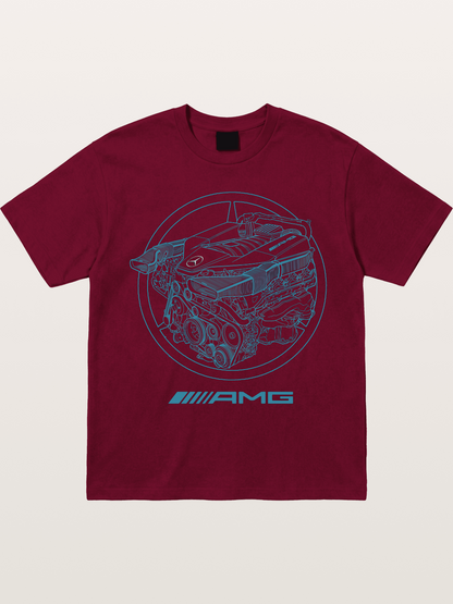 Mercedes AMG Engine Cutaway Blueprint Gildan T-shirt