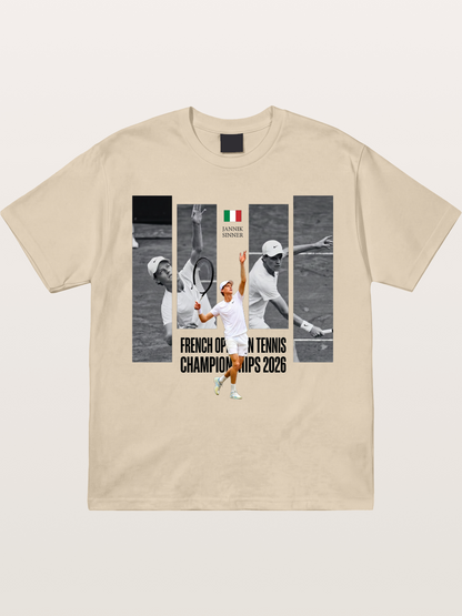 Jannik Sinner French Open Graphic Gildan T-shirt