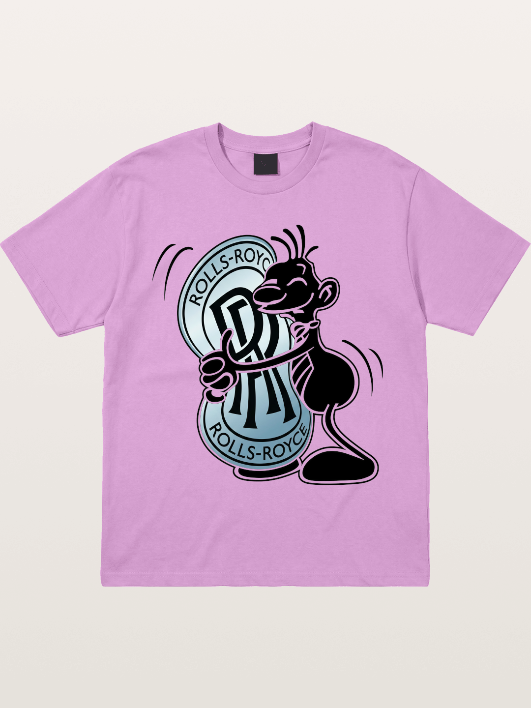 Mascot Hugging Rolls-Royce Logo Gildan T-shirt