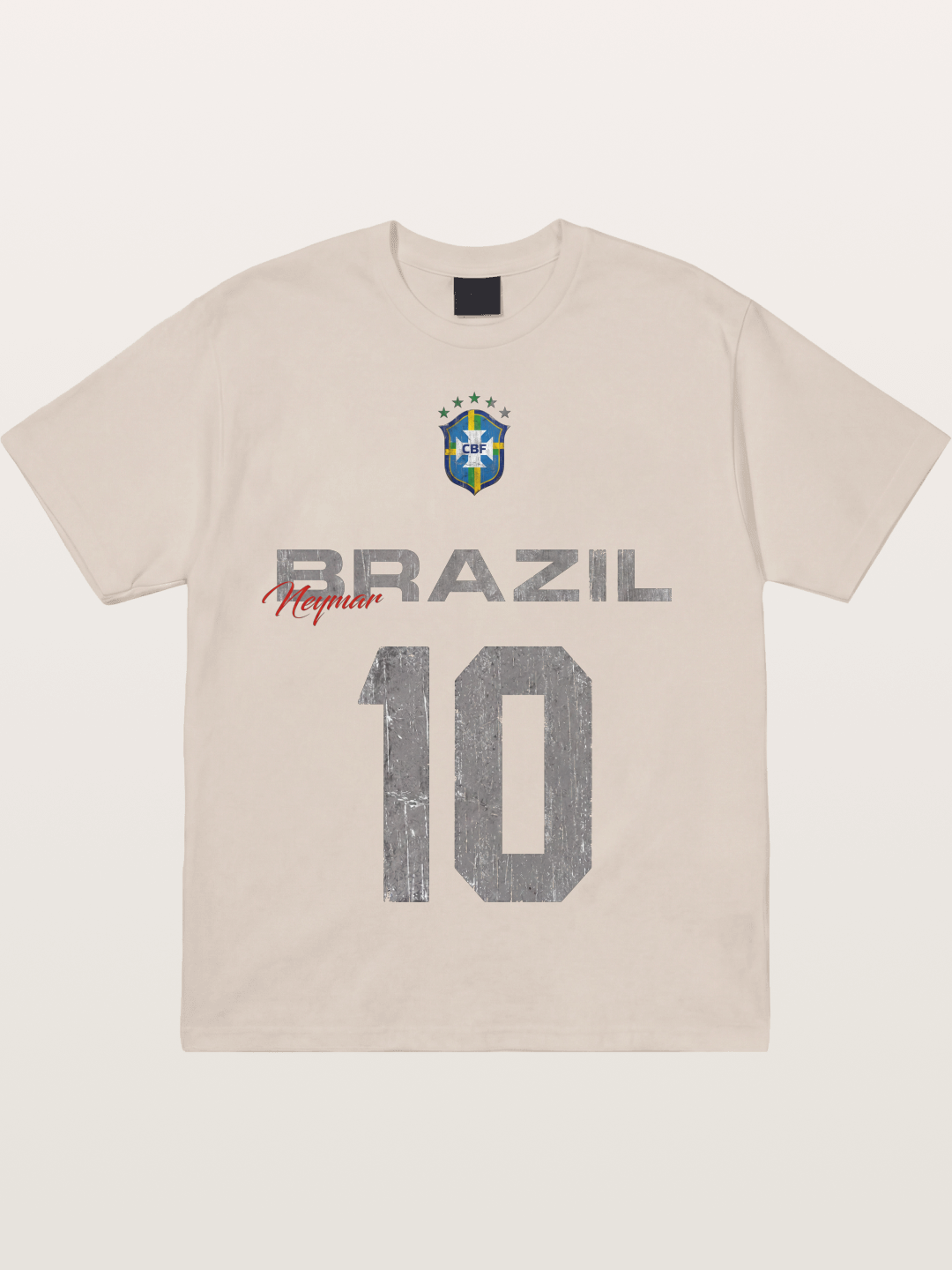 Brazil Neymar 10 Vintage Cotton T-shirt