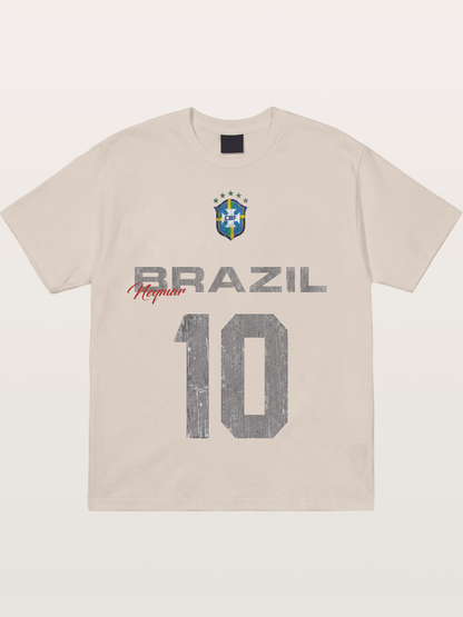 Brazil Neymar 10 Vintage Cotton T-shirt