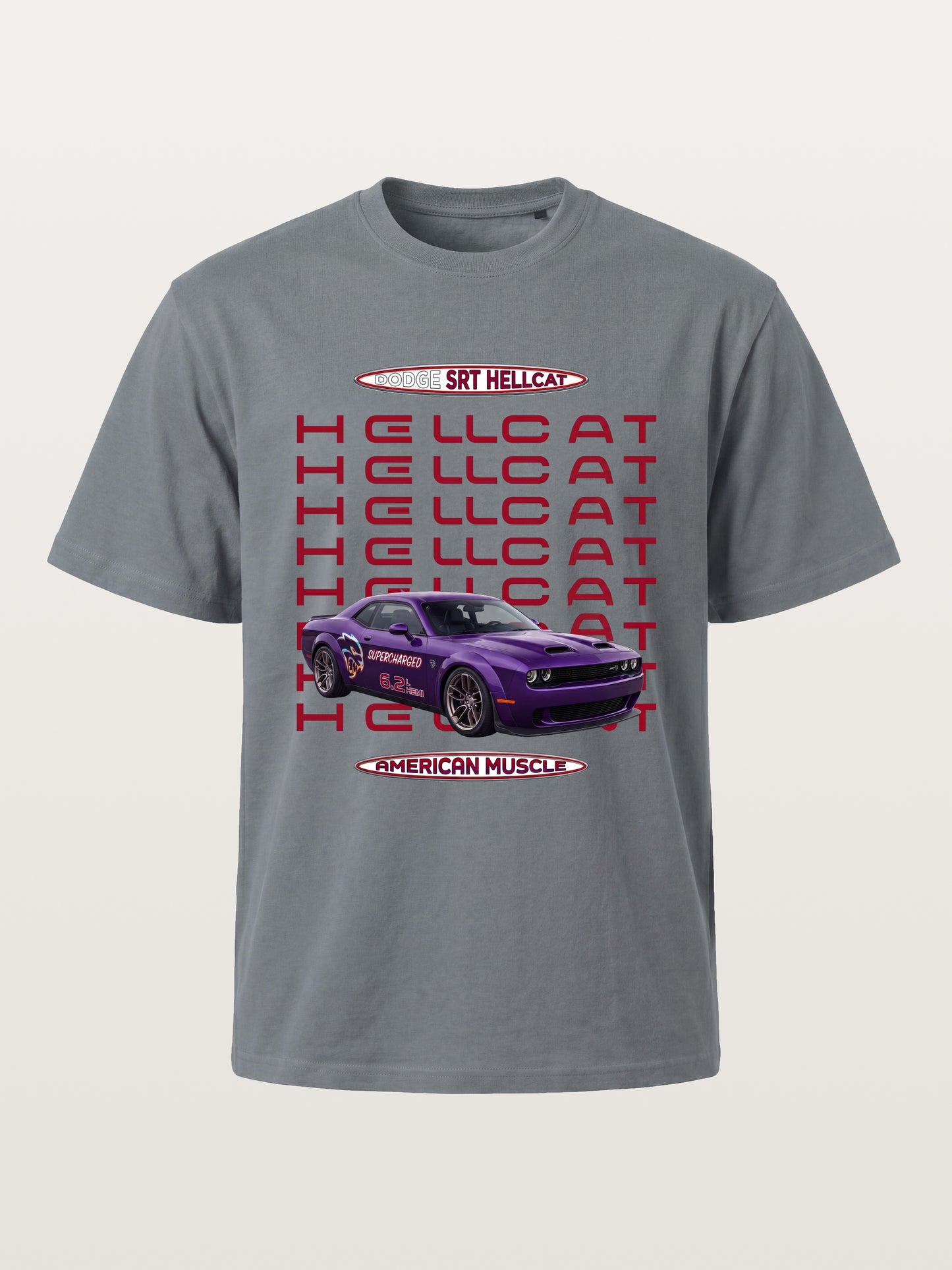Purple Hellcat Repeat Font Card Cotton T-shirt