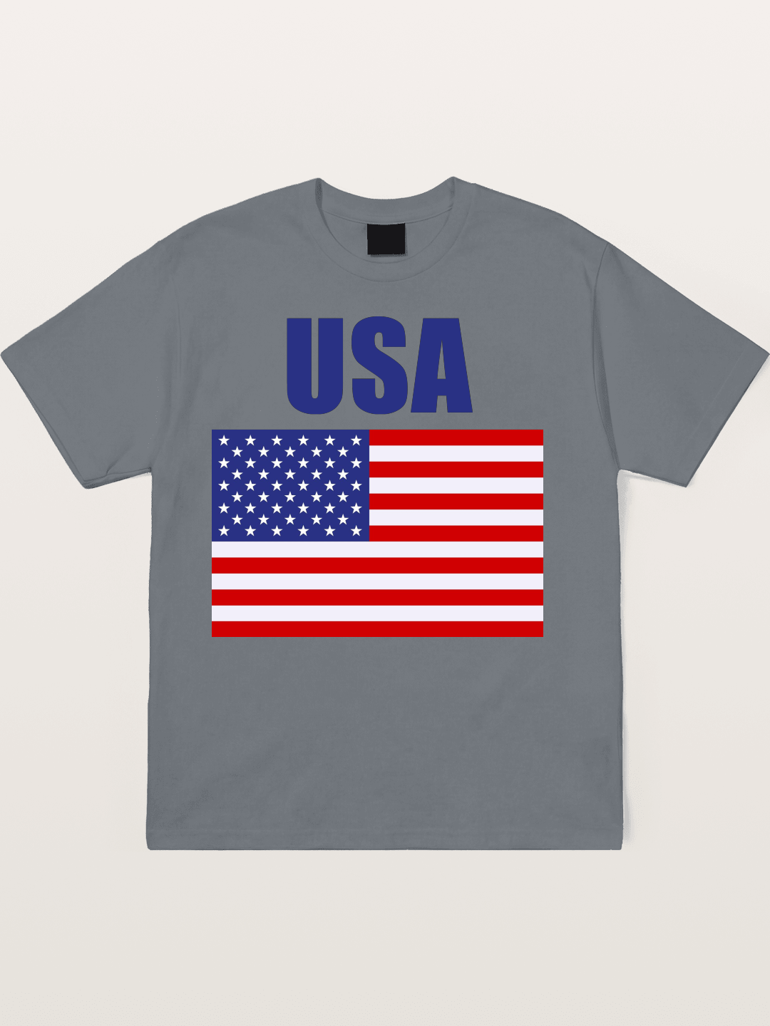 Simple USA American Flag Cotton T-shirt