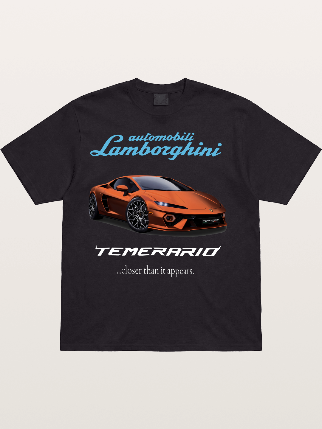Lamborghini Temerario Orange Sports Car Cotton T-shirt