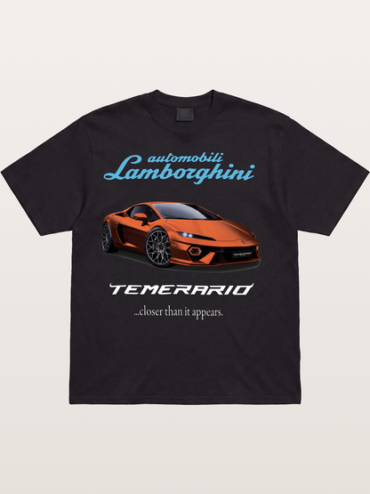 Lamborghini Temerario Orange Sports Car Cotton T-shirt