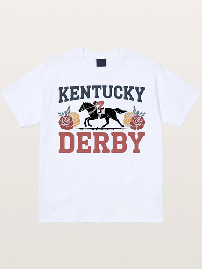 Kentucky Derby Rose Horse Poster Gildan T-shirt