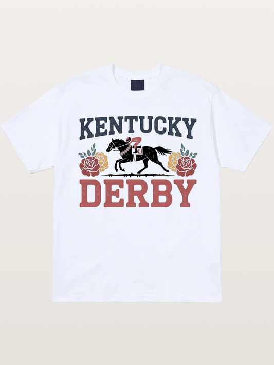 Kentucky Derby Rose Horse Poster Gildan T-shirt