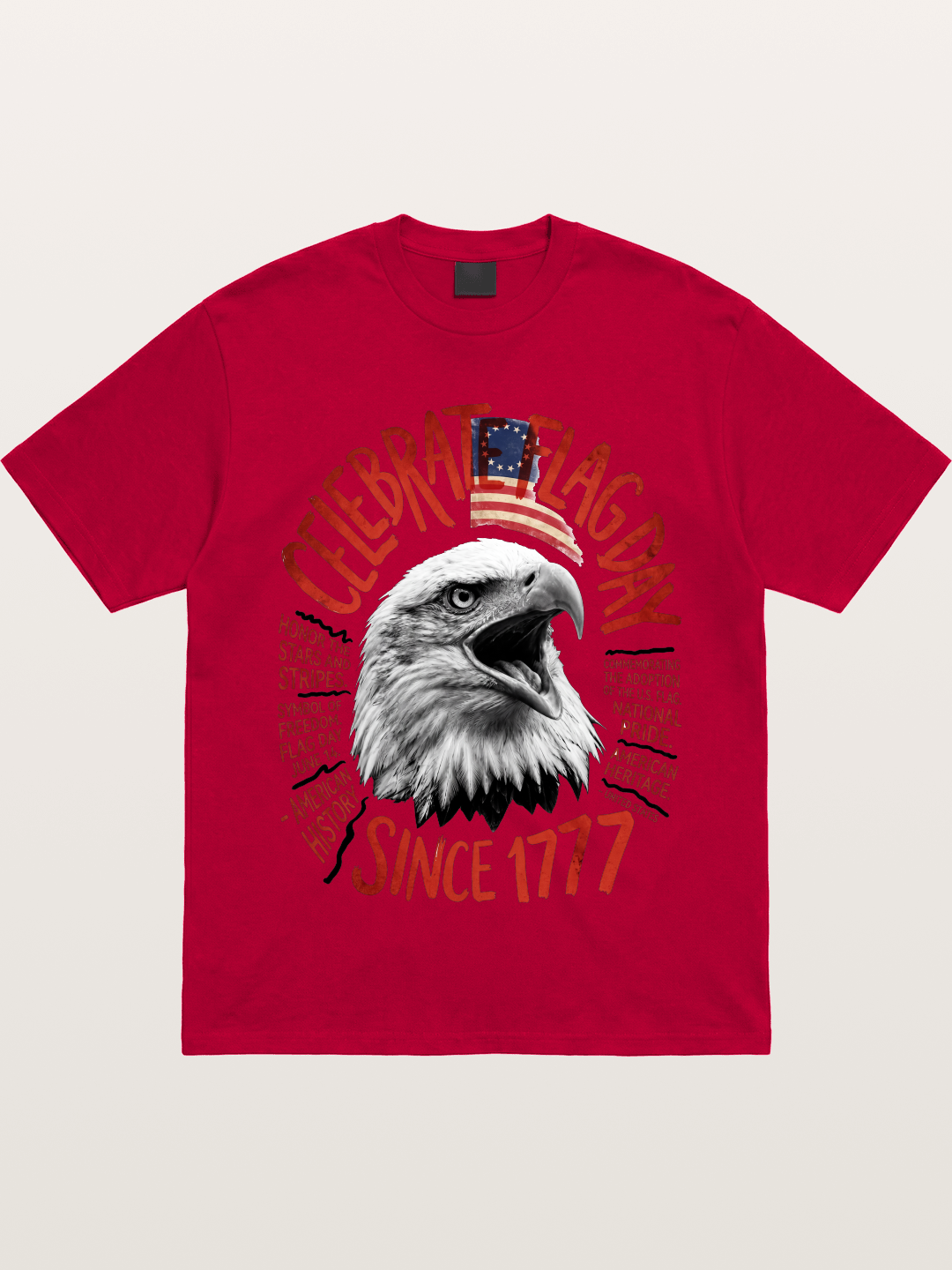 Eagle Celebrate Flag Day 1777 Gildan T-shirt