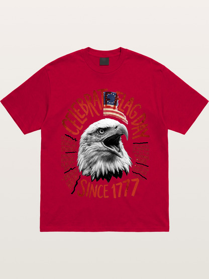 Eagle Celebrate Flag Day 1777 Gildan T-shirt