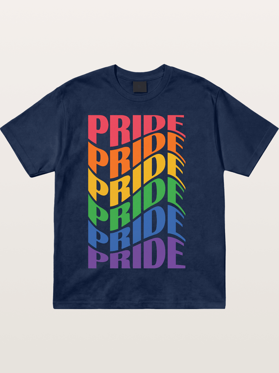 Repeated Pride Rainbow Gradient Design Cotton T-shirt