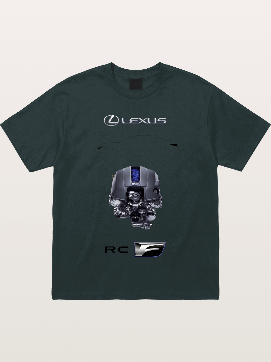 RC F Engine Outline Poster Gildan T-shirt