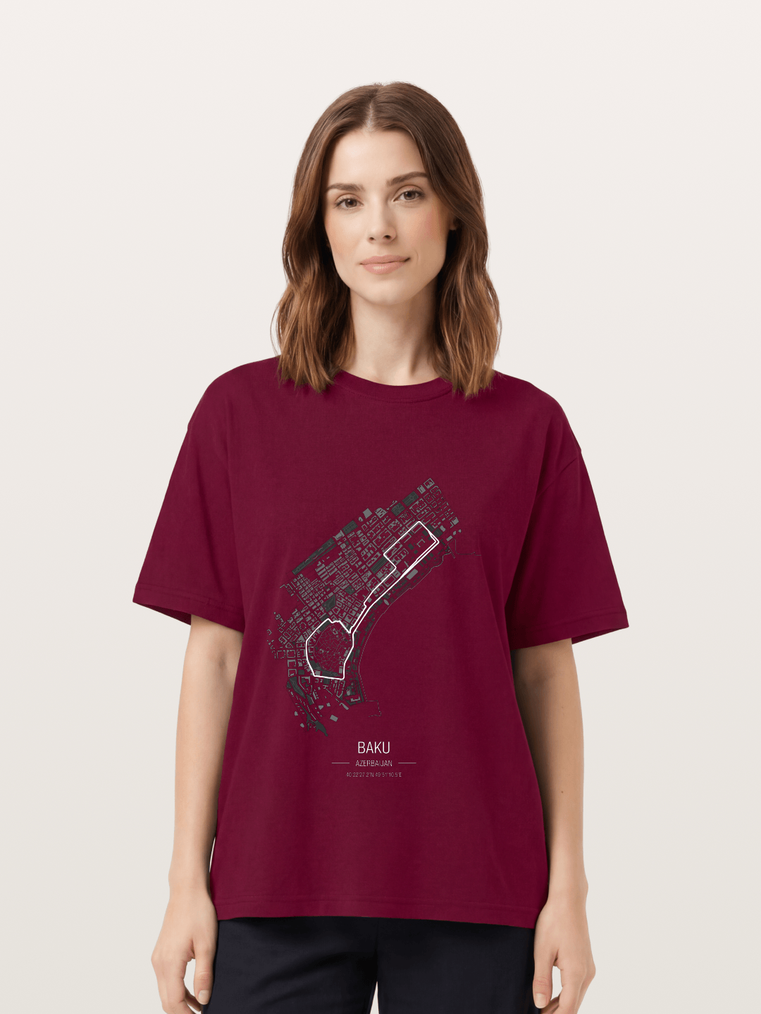 Baku City Circuit F1 Map Gildan T-shirt