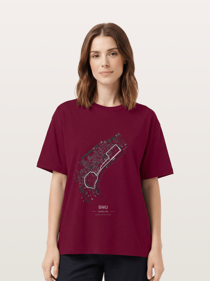 Baku City Circuit F1 Map Gildan T-shirt