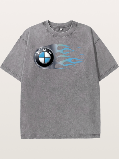 BMW Roundel With Blue Flame Washed T-shirt