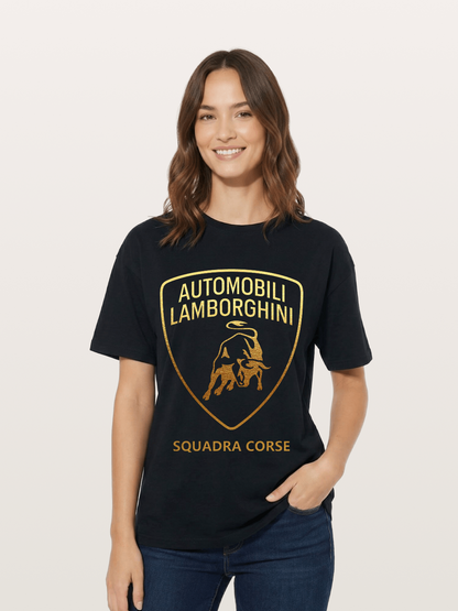 Lamborghini Squadra Corse Gold Shield Cotton T-shirt