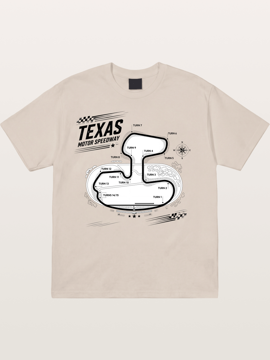 Texas Motor Speedway Track Map Cotton T-shirt