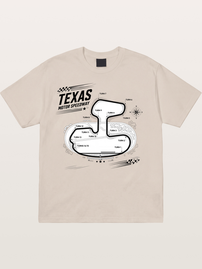 Texas Motor Speedway Track Map Cotton T-shirt