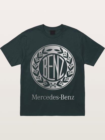 Benz Retro Lettermark Silver Texture Gildan T-shirt