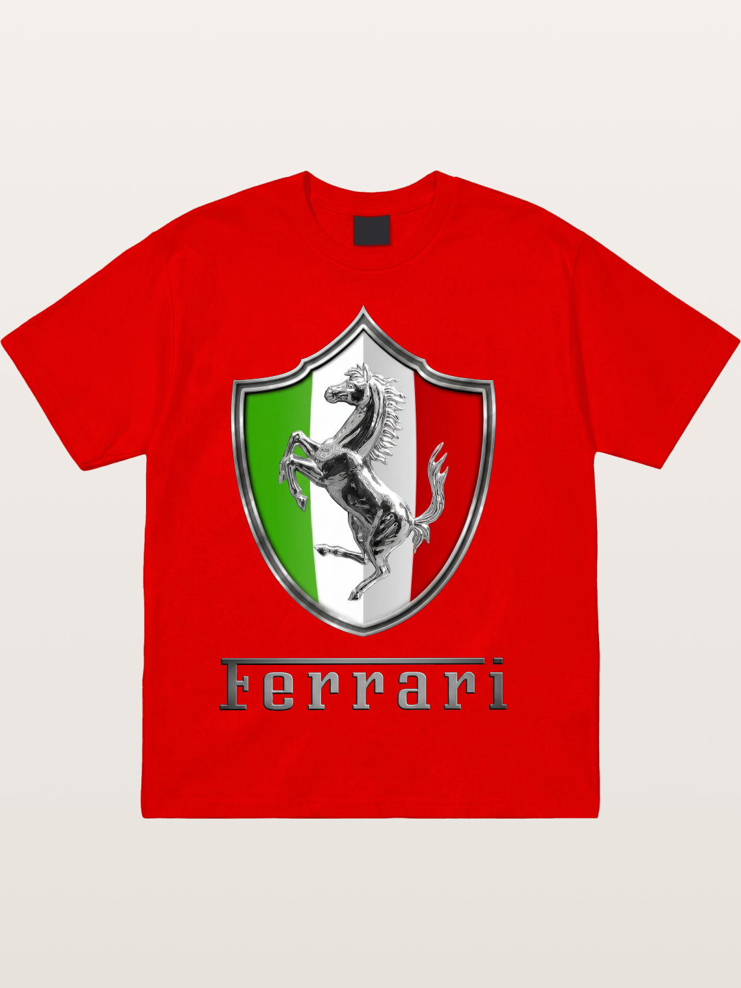 Ferrari Italian Flag Crest Cotton T-shirt