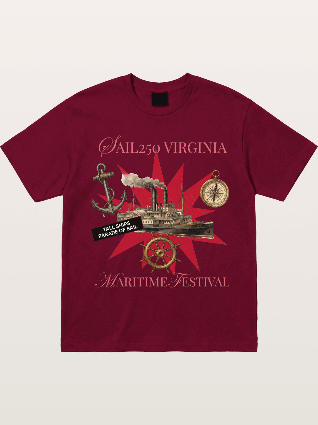 Red Star Tall Ship Festival Art Gildan T-shirt