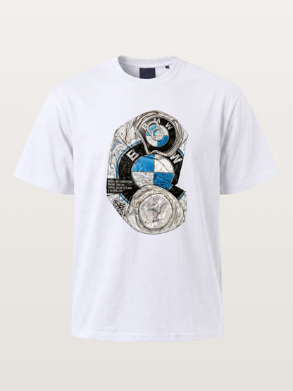 Crushed BMW Cans Collage Gildan T-shirt
