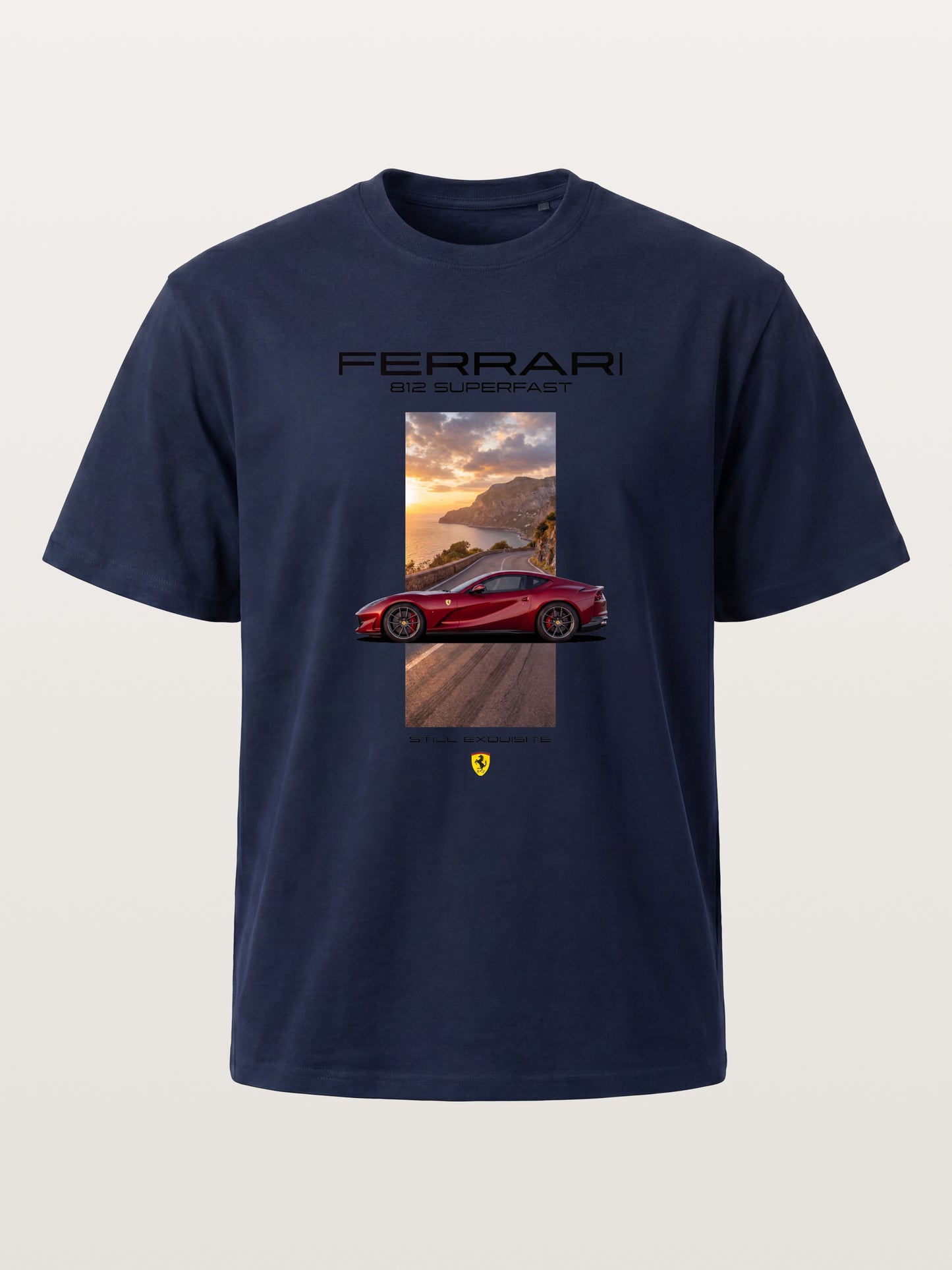 Ferrari 812 Tuscan Road Print Cotton T-shirt