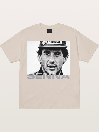 Ayrton Senna Black White Portrait Cotton T-shirt