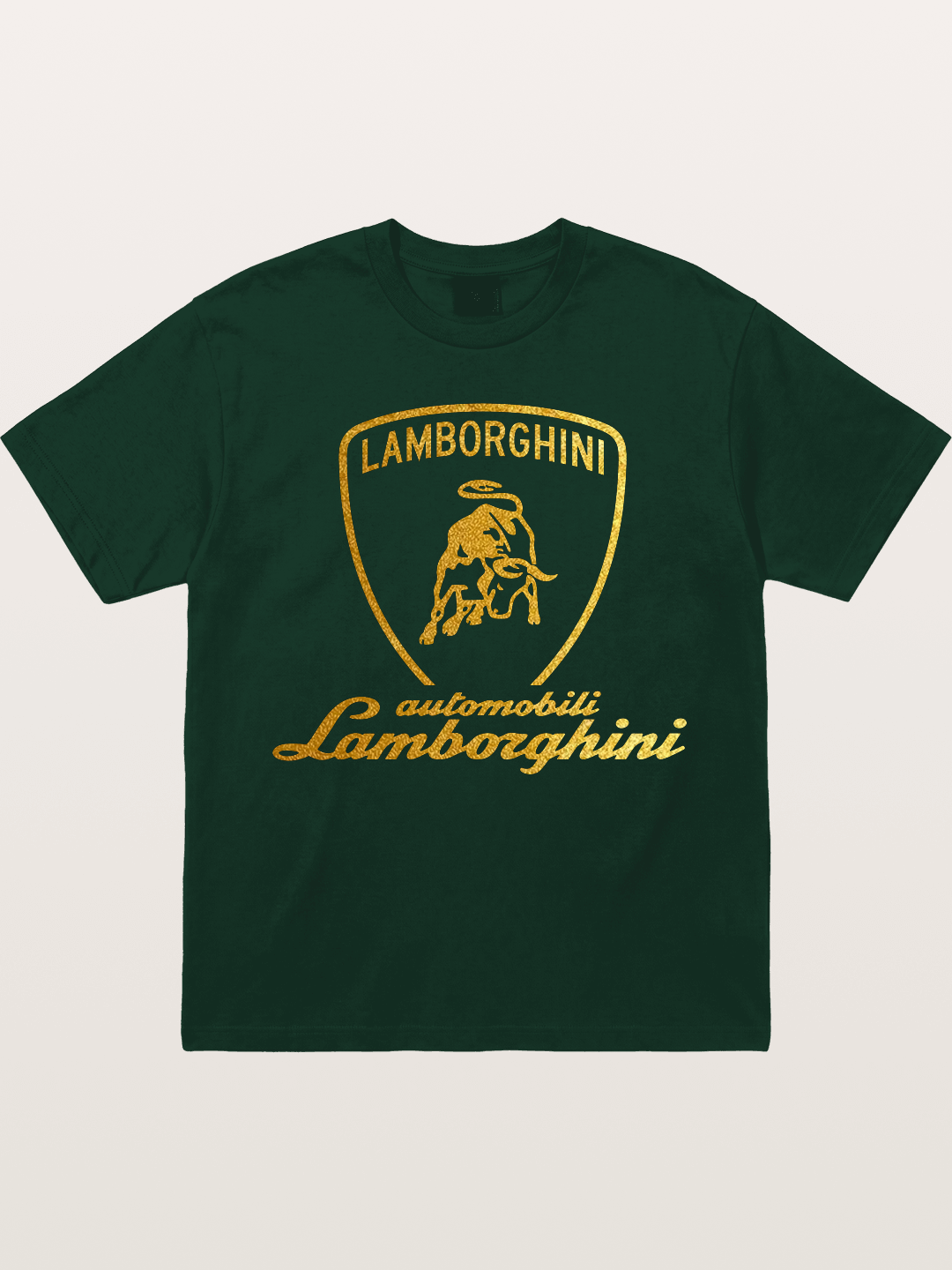 Lamborghini Gold Logo and Bull Shield Gildan T-shirt