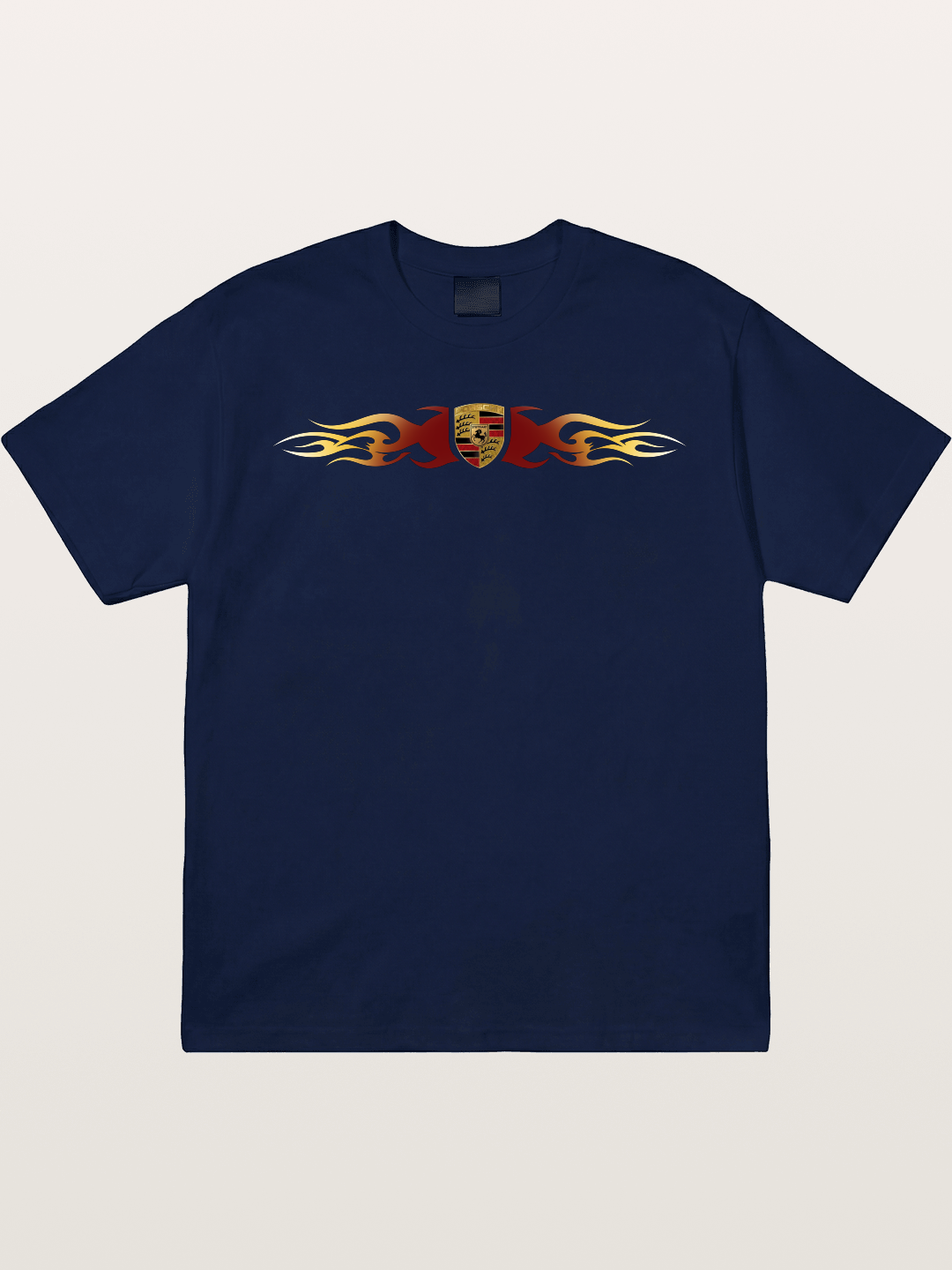 Porsche Crest Flame Stripe Gildan T-shirt
