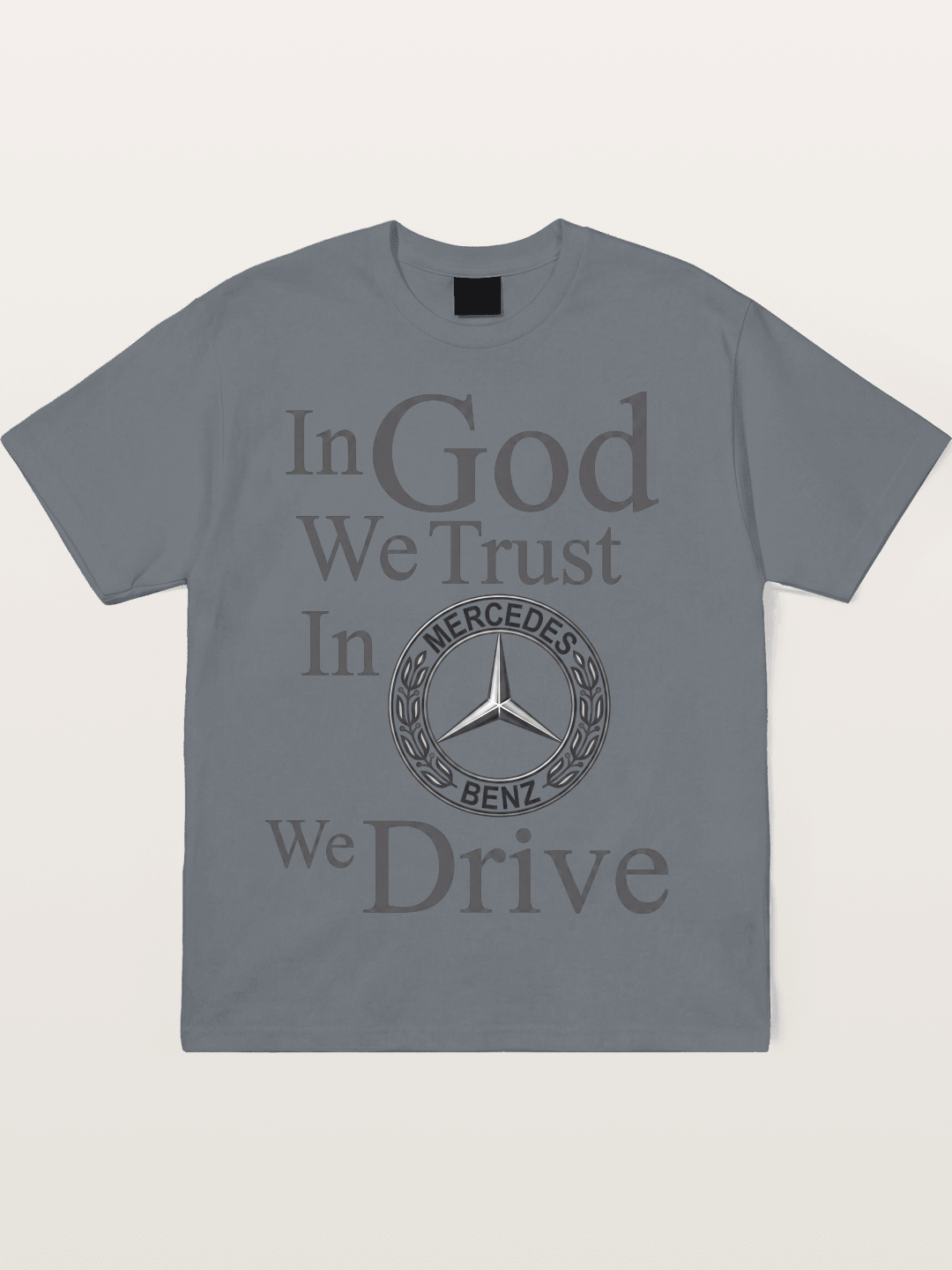 Mercedes Faith Text Art Cotton T-shirt