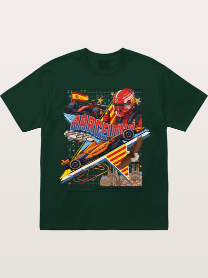 Barcelona GP Spanish Landmark Collage Gildan T-shirt