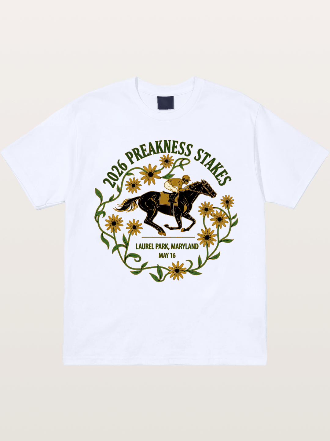 Preakness Stakes Laurel Wreath Badge Gildan T-shirt