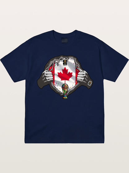 Canada Flag World Cup Poster Gildan T-shirt