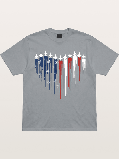 American Flag Paint Drip Design Gildan T-shirt