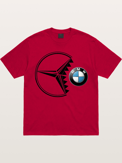 Mercedes vs BMW Logo Art Gildan T-shirt
