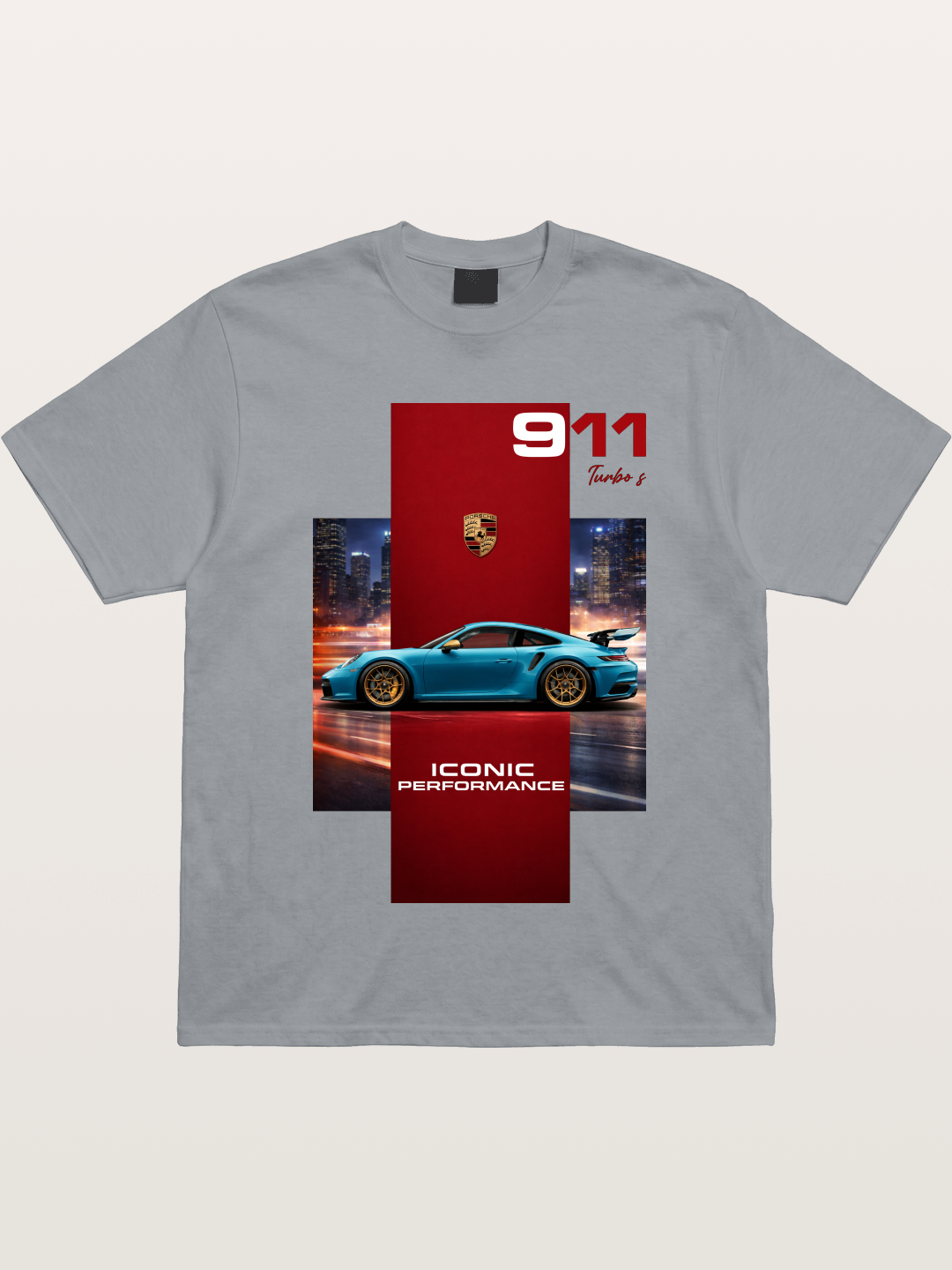 Porsche 911 Turbo S Blue Iconic Gildan T-shirt